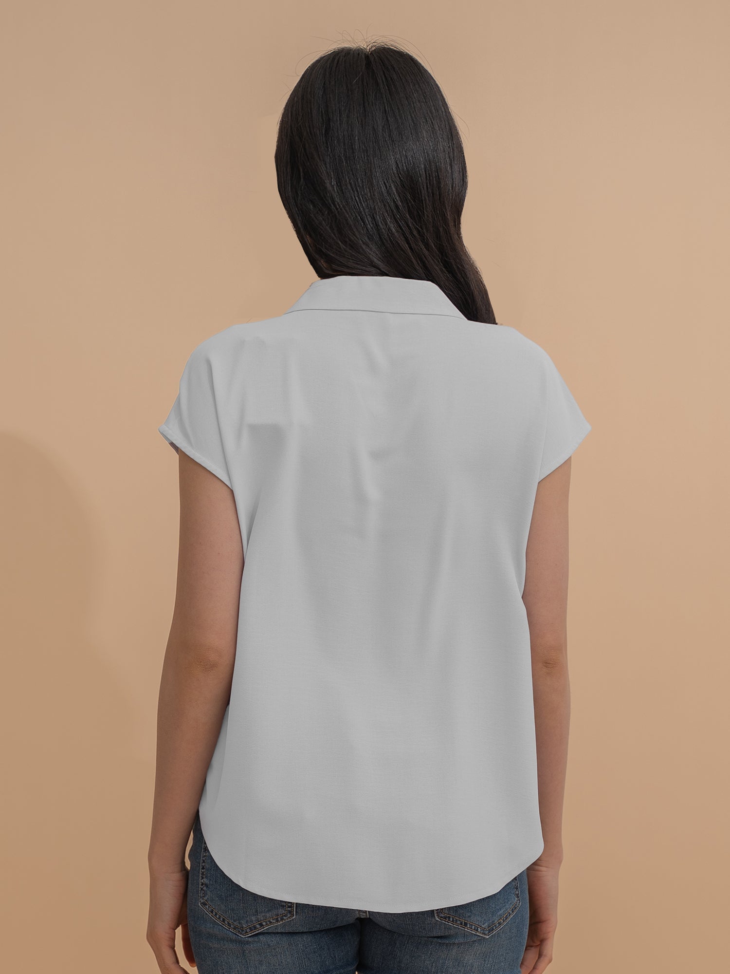 Lapel Collar Drop Shoulder Shirt