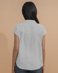 Lapel Collar Drop Shoulder Shirt