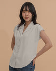 Lapel Collar Drop Shoulder Shirt