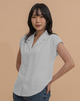 Lapel Collar Drop Shoulder Shirt