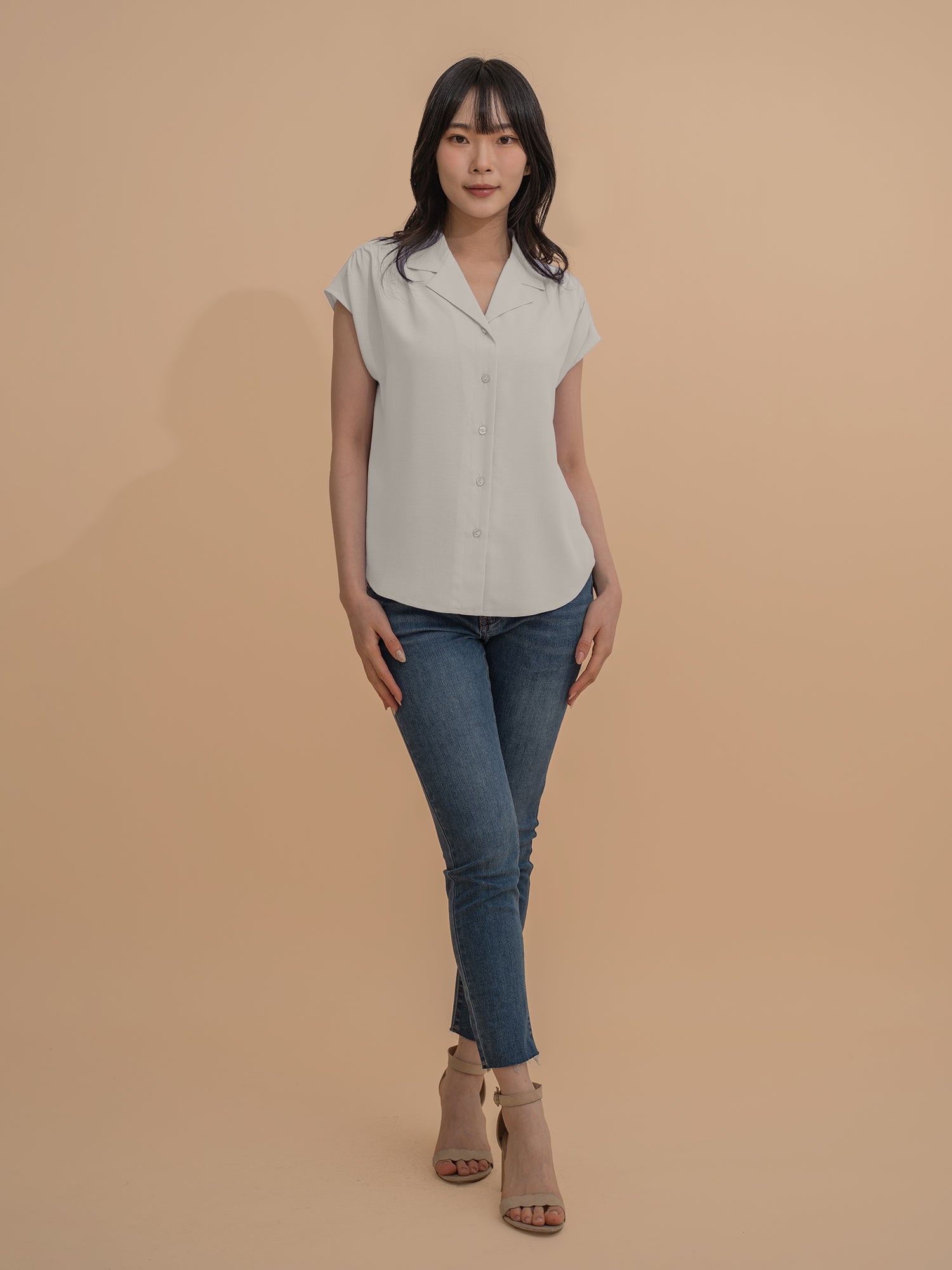 Lapel Collar Drop Shoulder Shirt