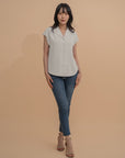 Lapel Collar Drop Shoulder Shirt