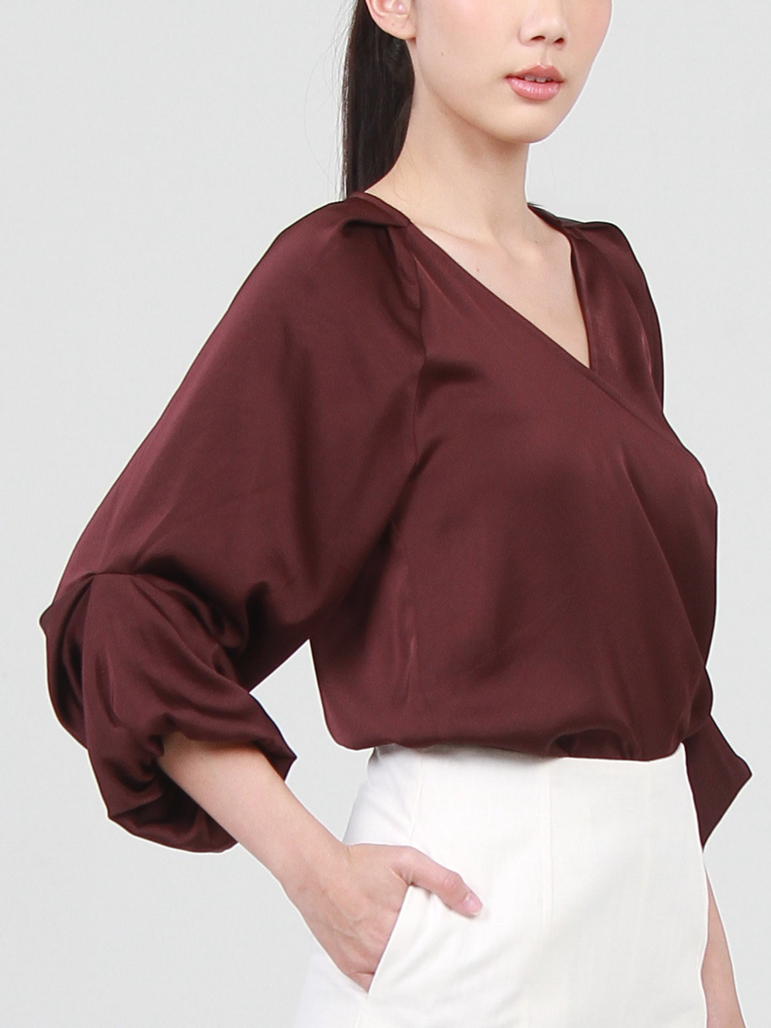 Micah Draped Sleeves Blouse
