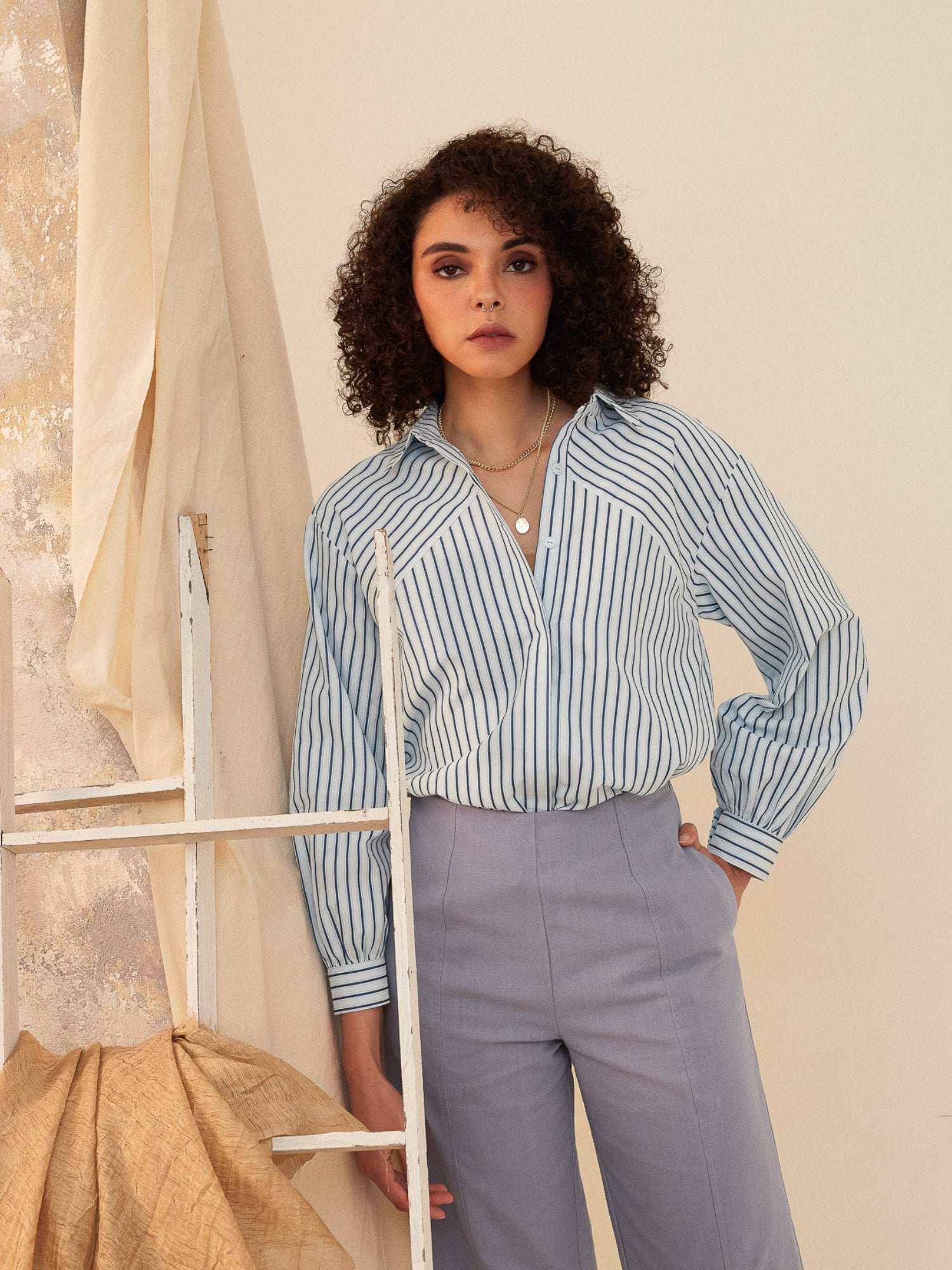 Jacque Long Sleeve Striped Raglan Shirt