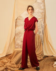 Zalin Front Twist Knot Jumpsuit