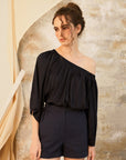 Cori Off Shoulder Pleated Top