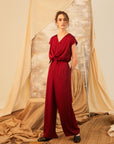 Zalin Front Twist Knot Jumpsuit