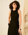 Oreen Knot Back Midi Dress