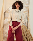 Nerinne Long Sleeve Striped Linen Shirt