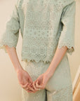 Deena Lace Scalloped Top