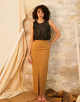 Cleo Linen Front Slit Maxi Skirt