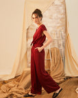 Zalin Front Twist Knot Jumpsuit
