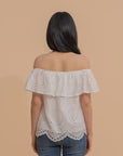 Off-Shoulder Eyelet Blouse