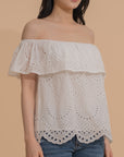 Off-Shoulder Eyelet Blouse