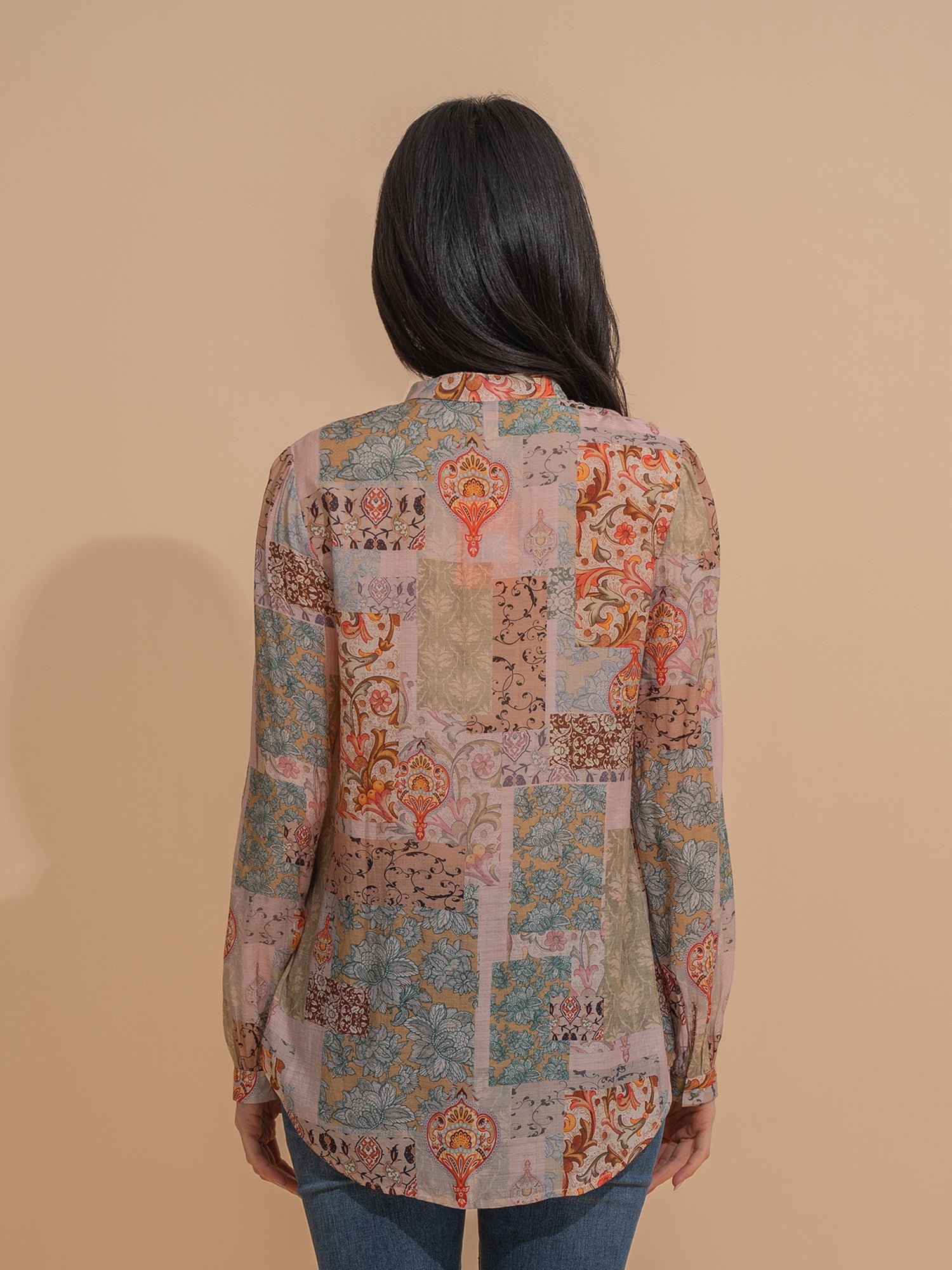 Patchwork Print Blouse
