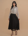 Piping Embroidery Collar Shirt