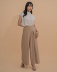 Pleated Mock Neck Blouse