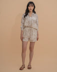 Printed Linen Lounge Shorts
