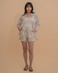 Printed Linen Lounge Shorts