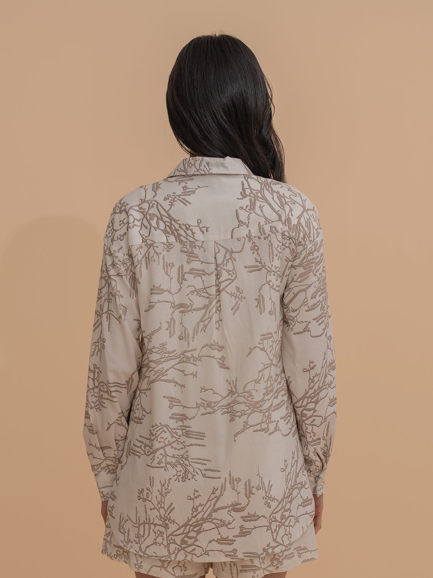 Printed Linen Oversized Shirt