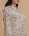 Printed Linen Oversized Shirt
