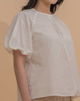 Puff Sleeve Pintuck Top