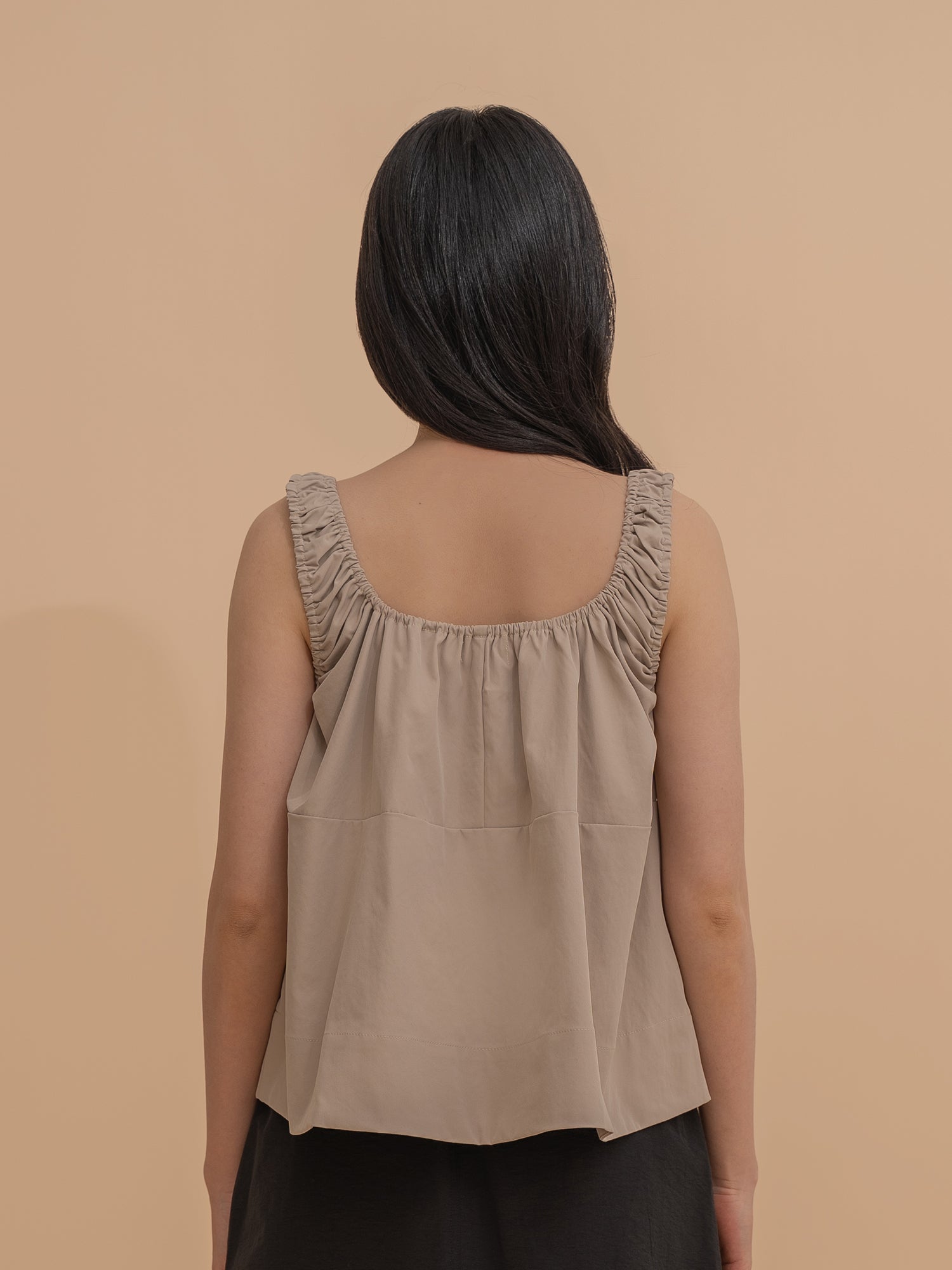 Ruched Strap Sleeveless Top