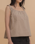Ruched Strap Sleeveless Top
