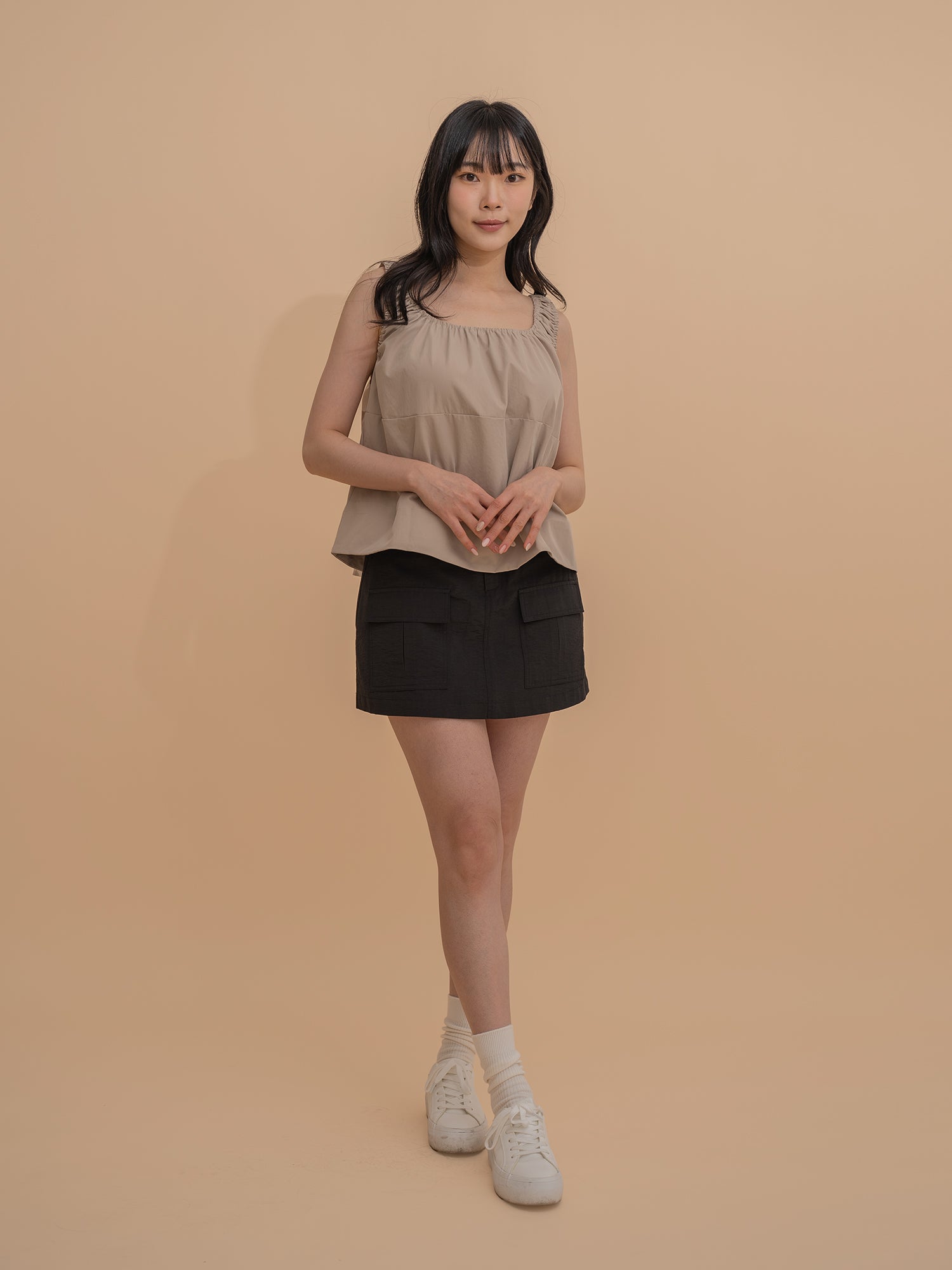 Ruched Strap Sleeveless Top