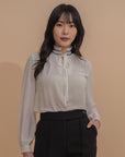 Ruffled Collar Chiffon Blouse
