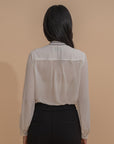 Ruffled Collar Chiffon Blouse