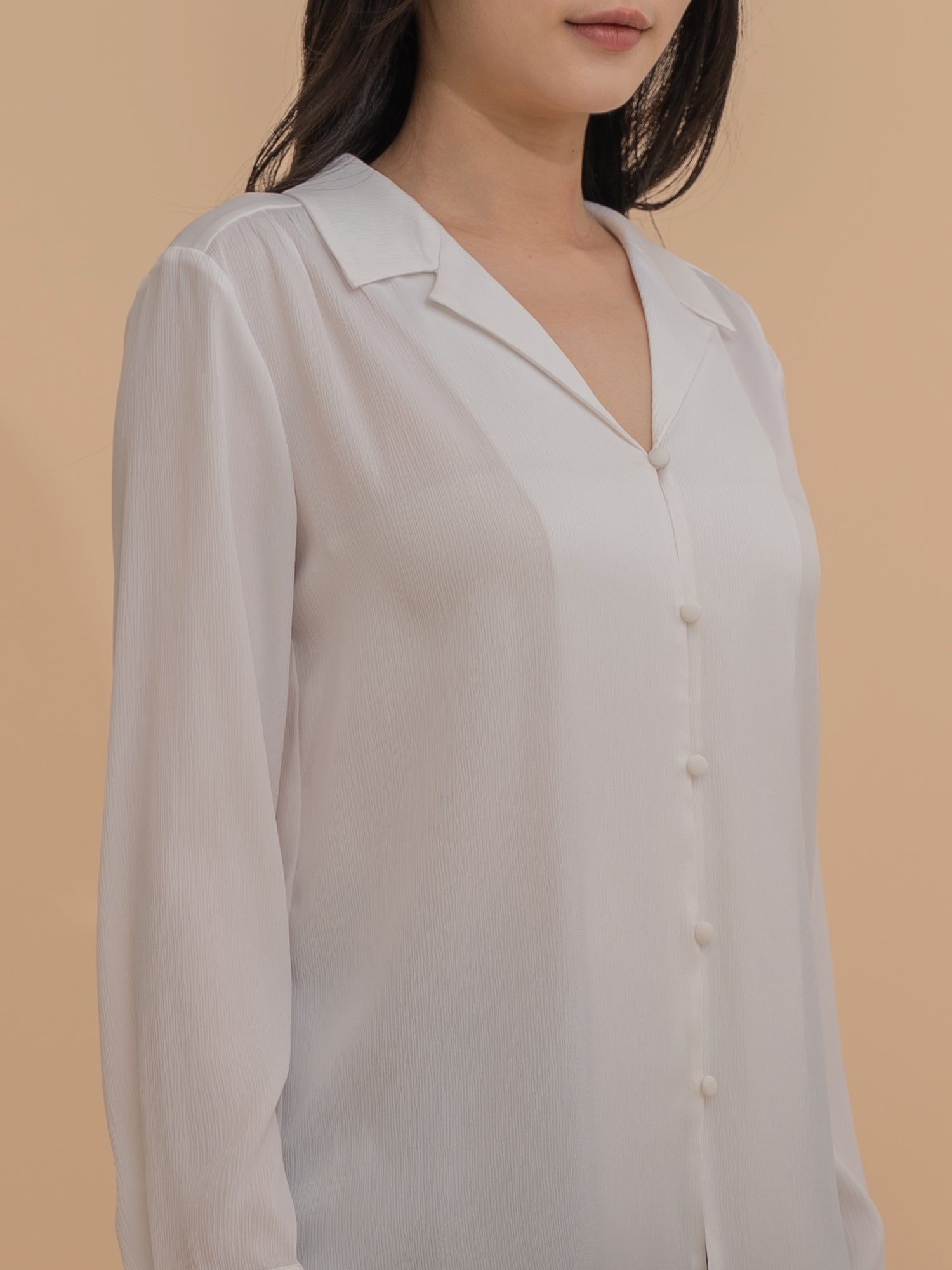 Satin Relaxed Collar Blouse