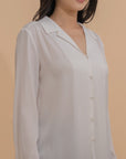 Satin Relaxed Collar Blouse