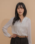 Satin Relaxed Collar Blouse