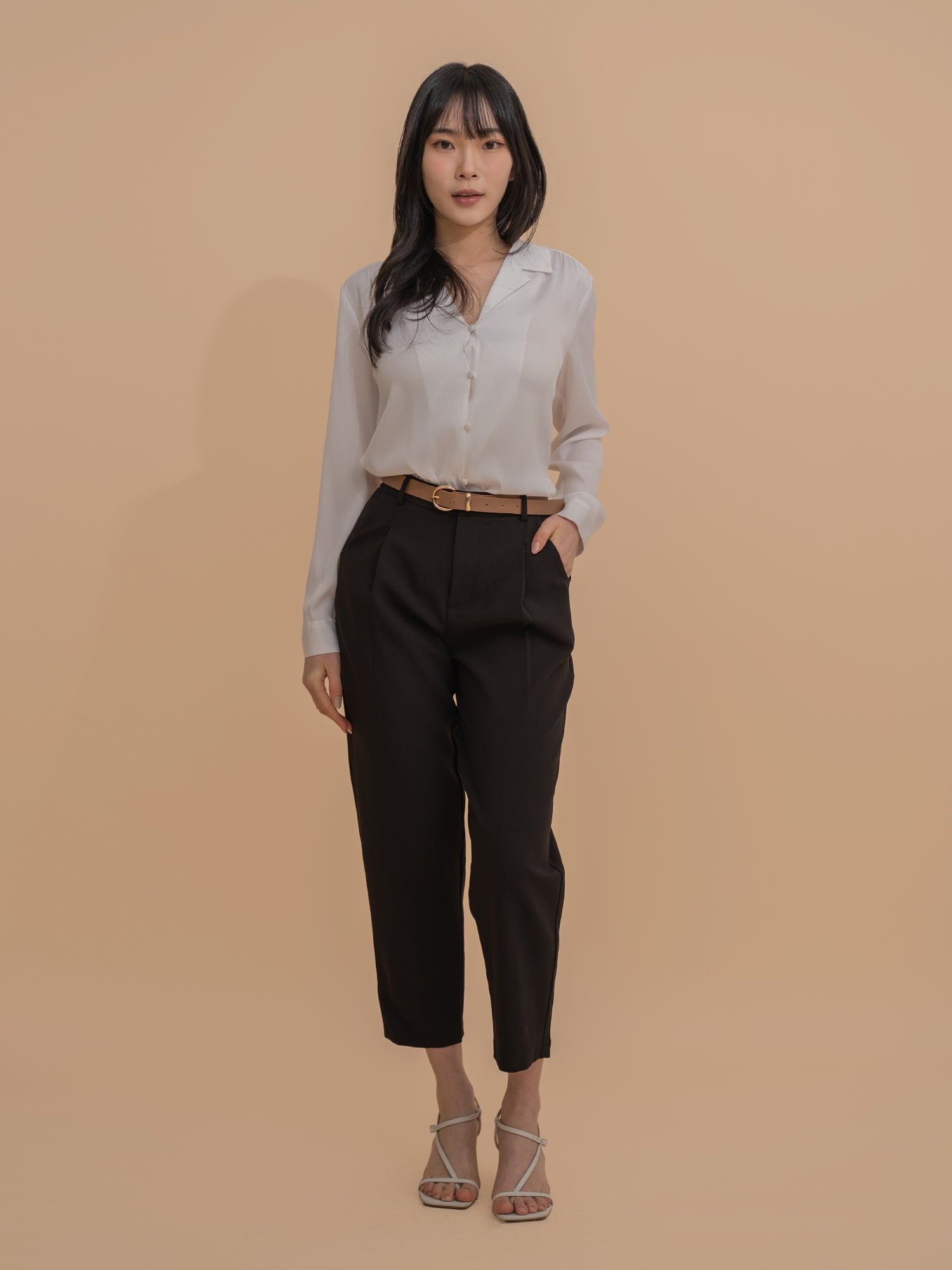 Satin Relaxed Collar Blouse