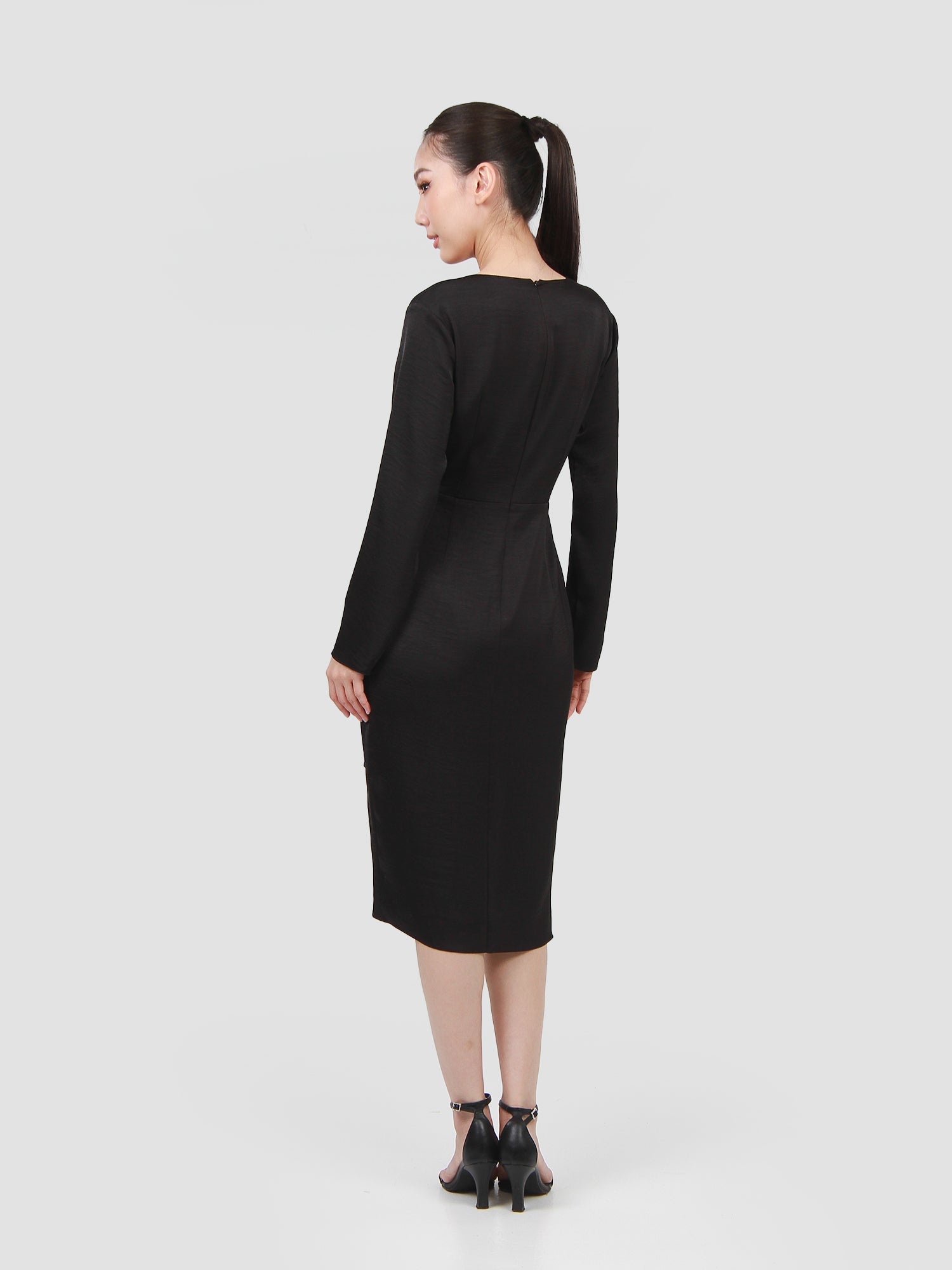 Scarlett Draped Satin Finish Dress