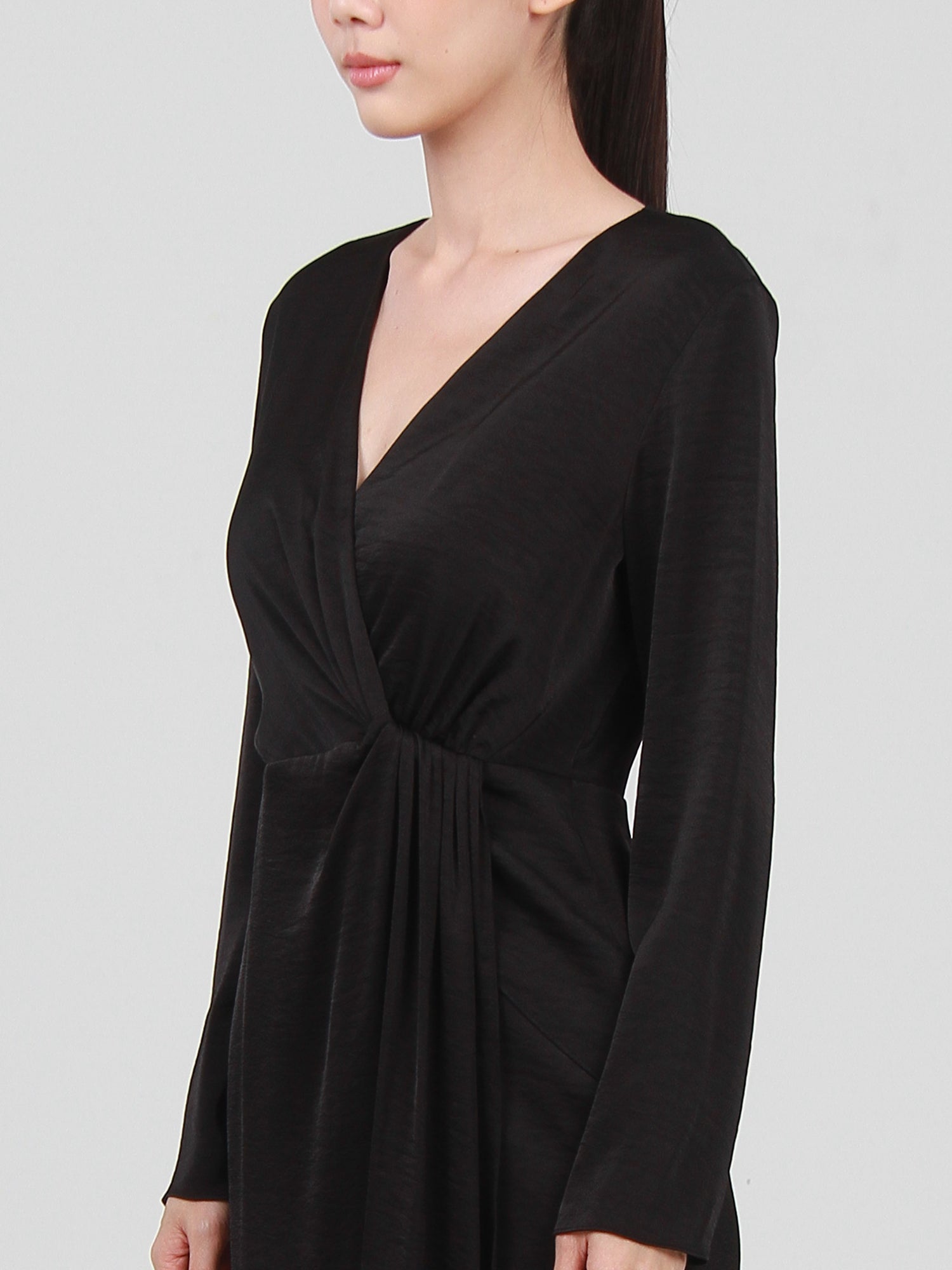 Scarlett Draped Satin Finish Dress