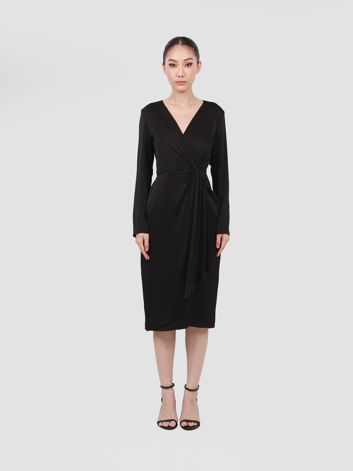 Scarlett Draped Satin Finish Dress