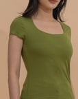 Scoop Neck Fitted Tee