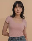 Scoop Neck Fitted Tee