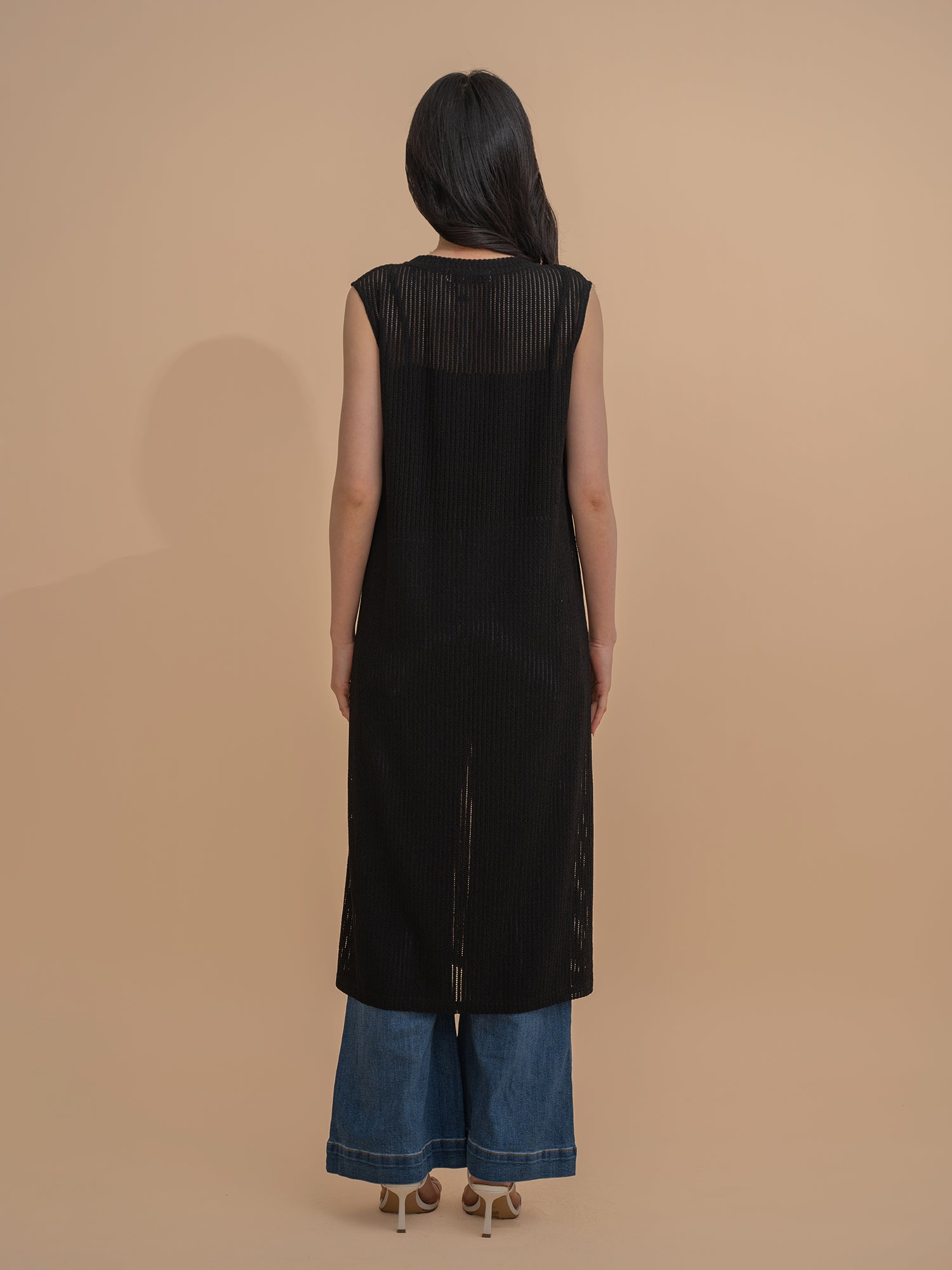 Sheer Sleeveless Overlay Dress