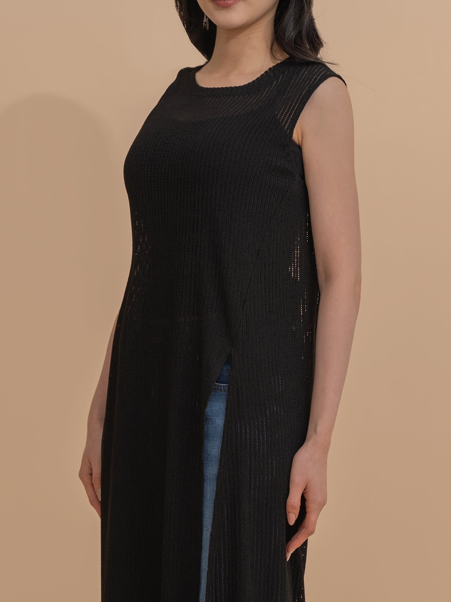 Sheer Sleeveless Overlay Dress