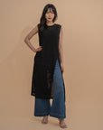 Sheer Sleeveless Overlay Dress
