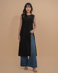 Sheer Sleeveless Overlay Dress