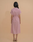 Short-Sleeve Belted Shirt Dress