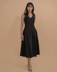 Sleeveless Fit-and-Flare Midi Dress