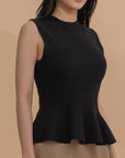 Sleeveless Peplum Knit Top