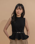 Sleeveless Peplum Knit Top