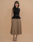 Sleeveless Peplum Knit Top