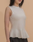 Sleeveless Peplum Knit Top